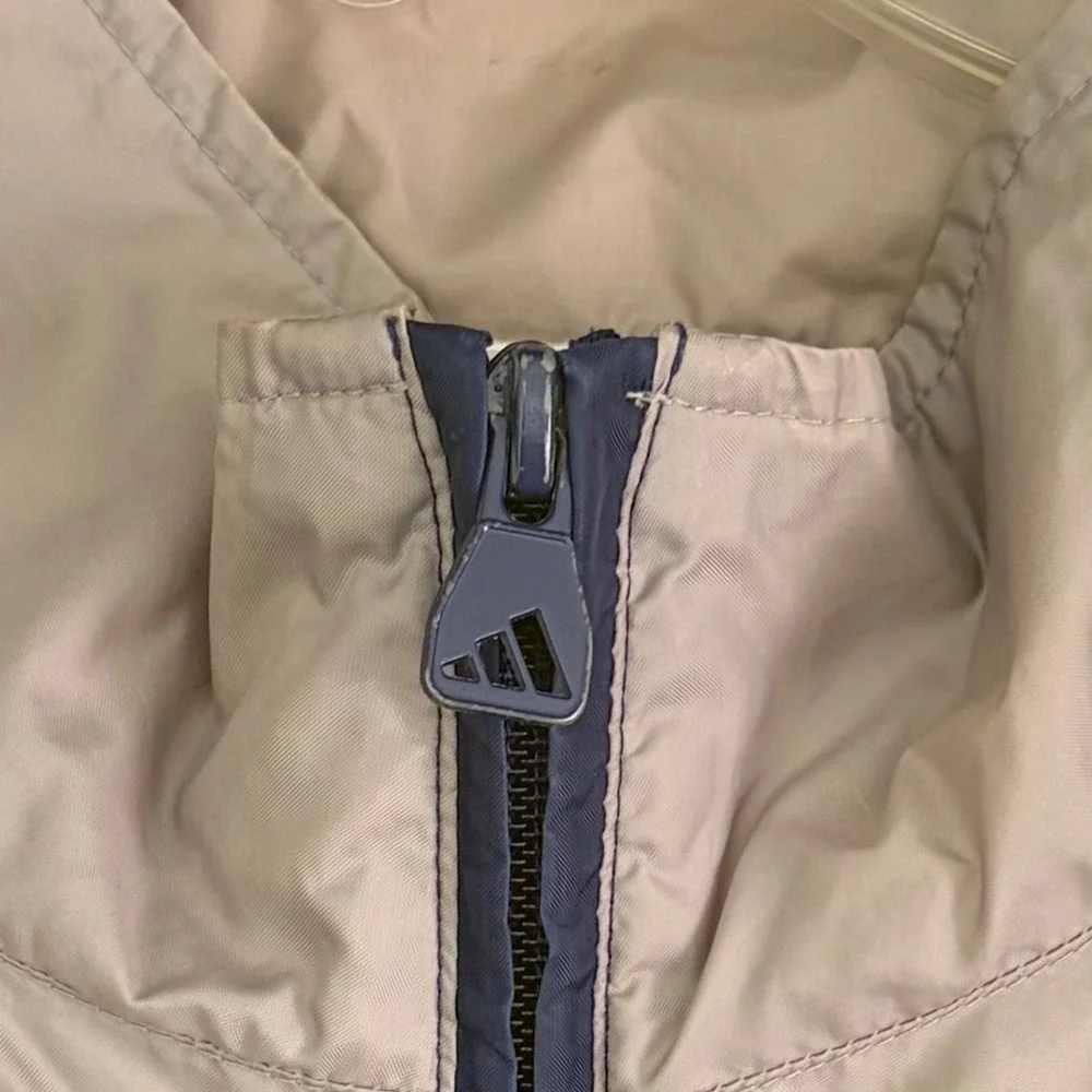 Vintage Adidas Windbreaker Jacket Men L 2001 Y2K Blue Grey Spell Out Coat 489995